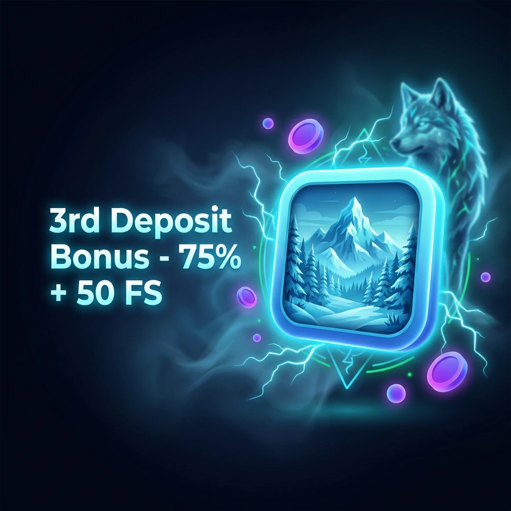 3rd Deposit Bonus - 75% + 50 FS